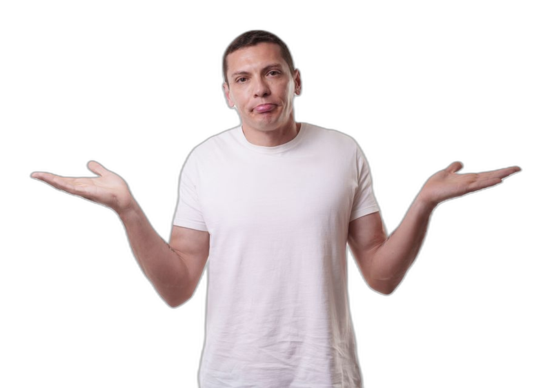A person shrugging with a confused expression, unsure where to start